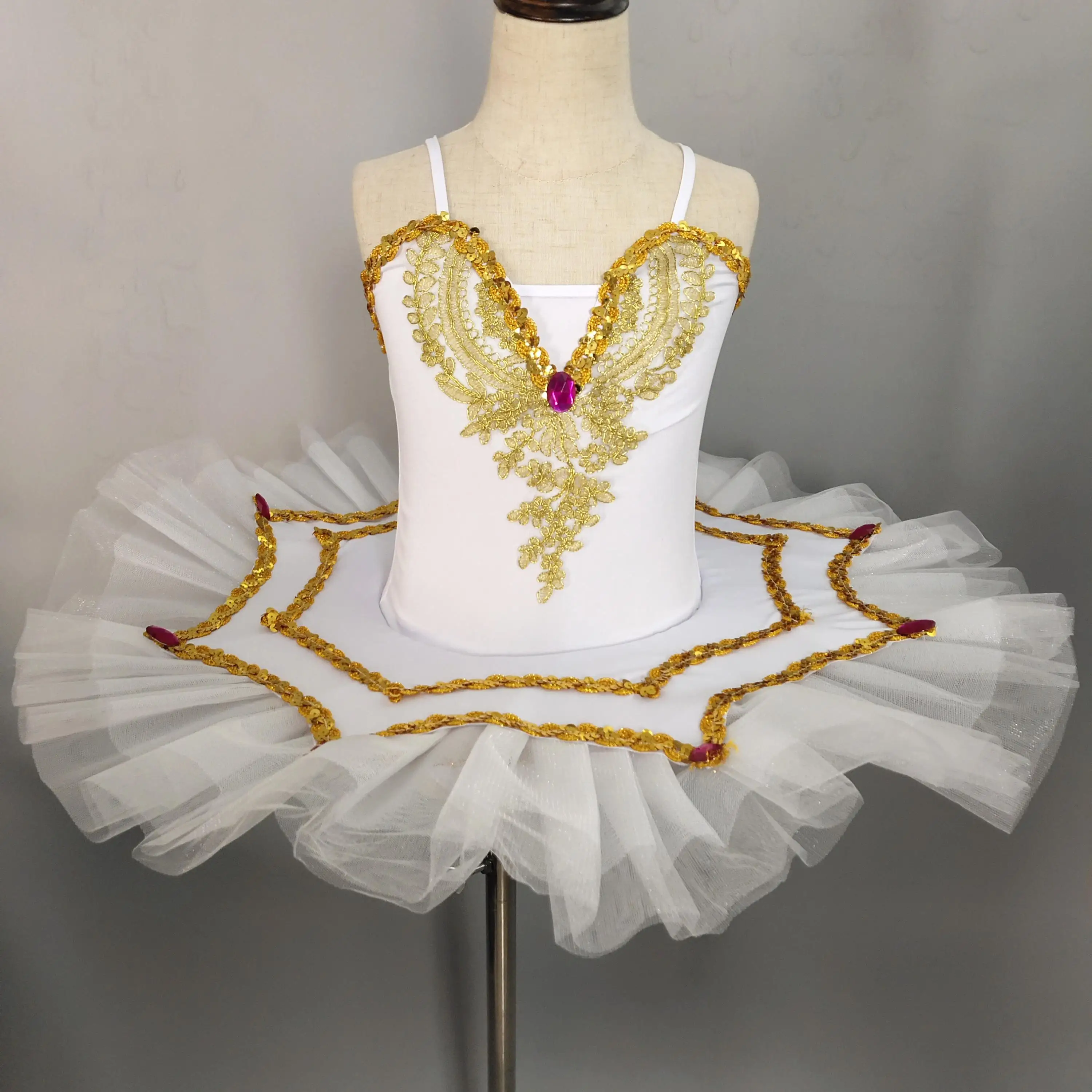 Vestido de balé tutu para meninas, roupas de dança para crianças, trajes de dança do Lago dos Cisnes, collant para bailarino