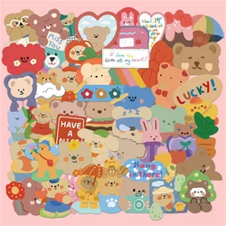 10/30/50PCS Korean Ins Style Cartoon Bear Cute Girl Graffiti Waterproof Sticker Suitcase Notebook Refrigerator WaterCupWholesale