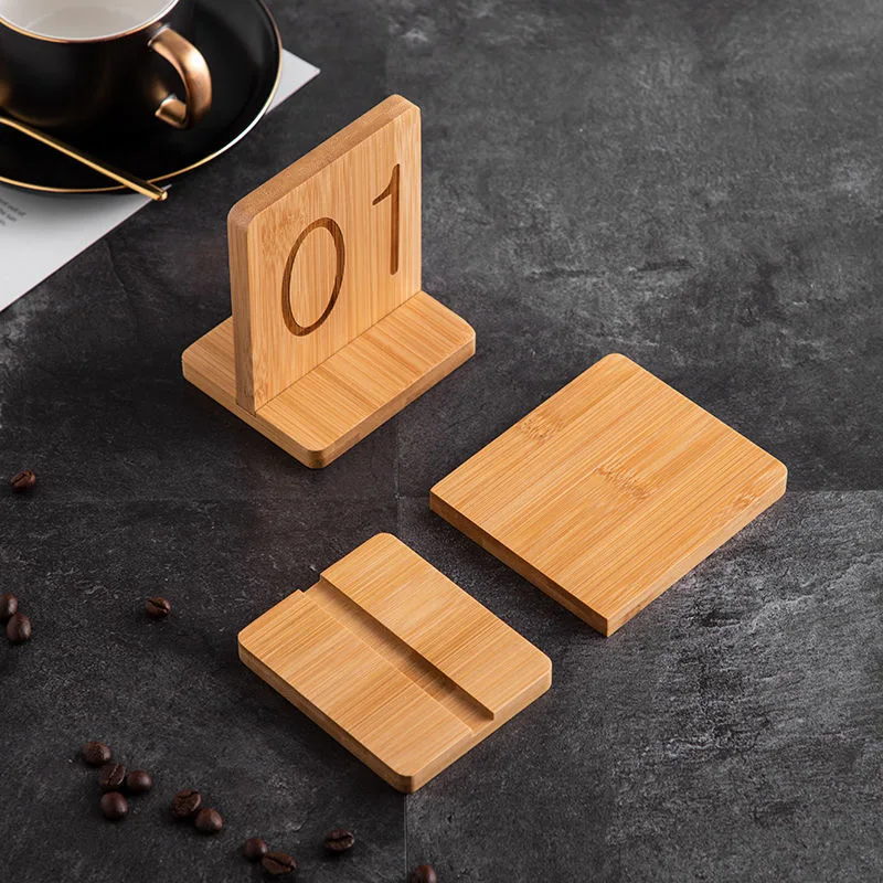 5Pcs Single Side Wooden Table Numbers Plaques 1-25 Signs Plates Restaurant Cafe Bar Place Table Marker Desk Digit Card Holder