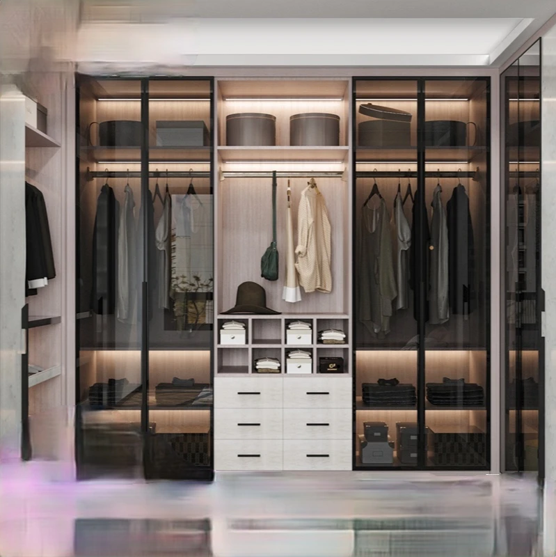 Wardrobe custom whole walk-in light luxury cloakroom cabinet bedroom combination home full house furniture