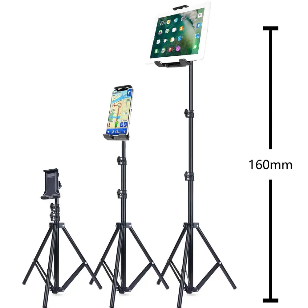 

Tripod Floor Stand Holder for iPad pro 12.9 air 3 4 60 To 160 cm Adjustable Tablet Mount for iPhone mini pro promax mobile phone