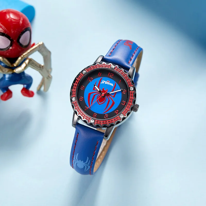 DISNEY  Avengers Spider-men Hero Dream Child Cool Disney Cartoon Wrist Watch Boy Waterproof Quartz Students Men Clock