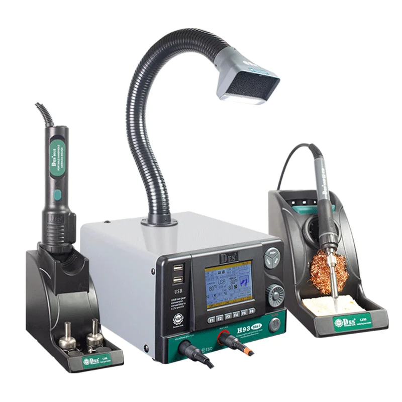 

DES 93 3 in 1 Soldering Station Hot Air Gun Station With Intelligent Fume Extractor High Quality Solder System for Phone Repair