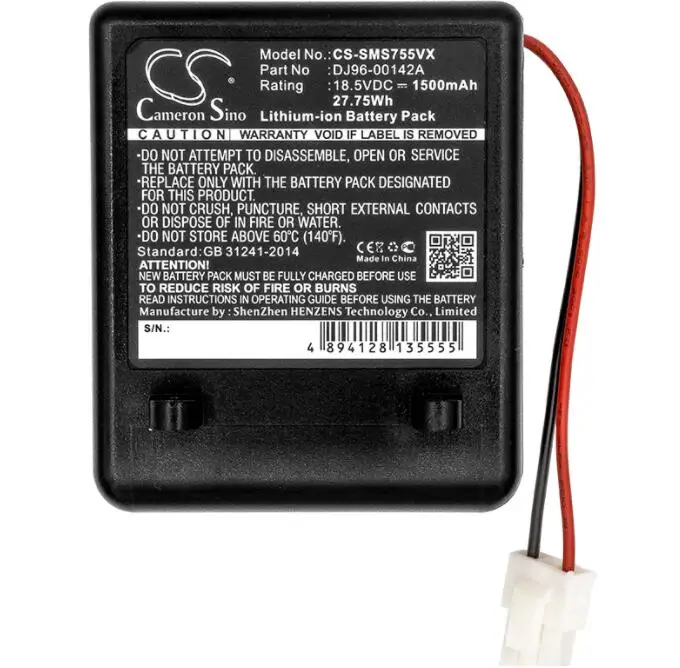 

cameron sino 1500mah battery for SAMSUNG SS7550 SS7550m SS7555 SSR200 DJ96-00142A DJ96-00142B Vacuum Battery