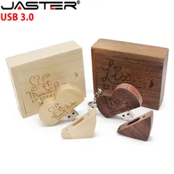 Wooden Heart USB Flash Drive Pen Drives Pendrive External Storage Memory Stick 4GB 8GB 16GB 32GB 64GB Free Custom LOGO