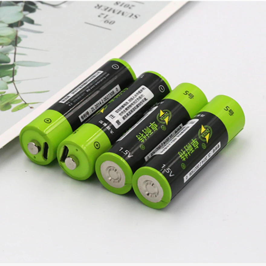 ZNTER 1.5V AA Rechargeable Battery 1700mAh USB Rechargeable Lithium Polymer Battery Quick Charging by Micro USB Cable