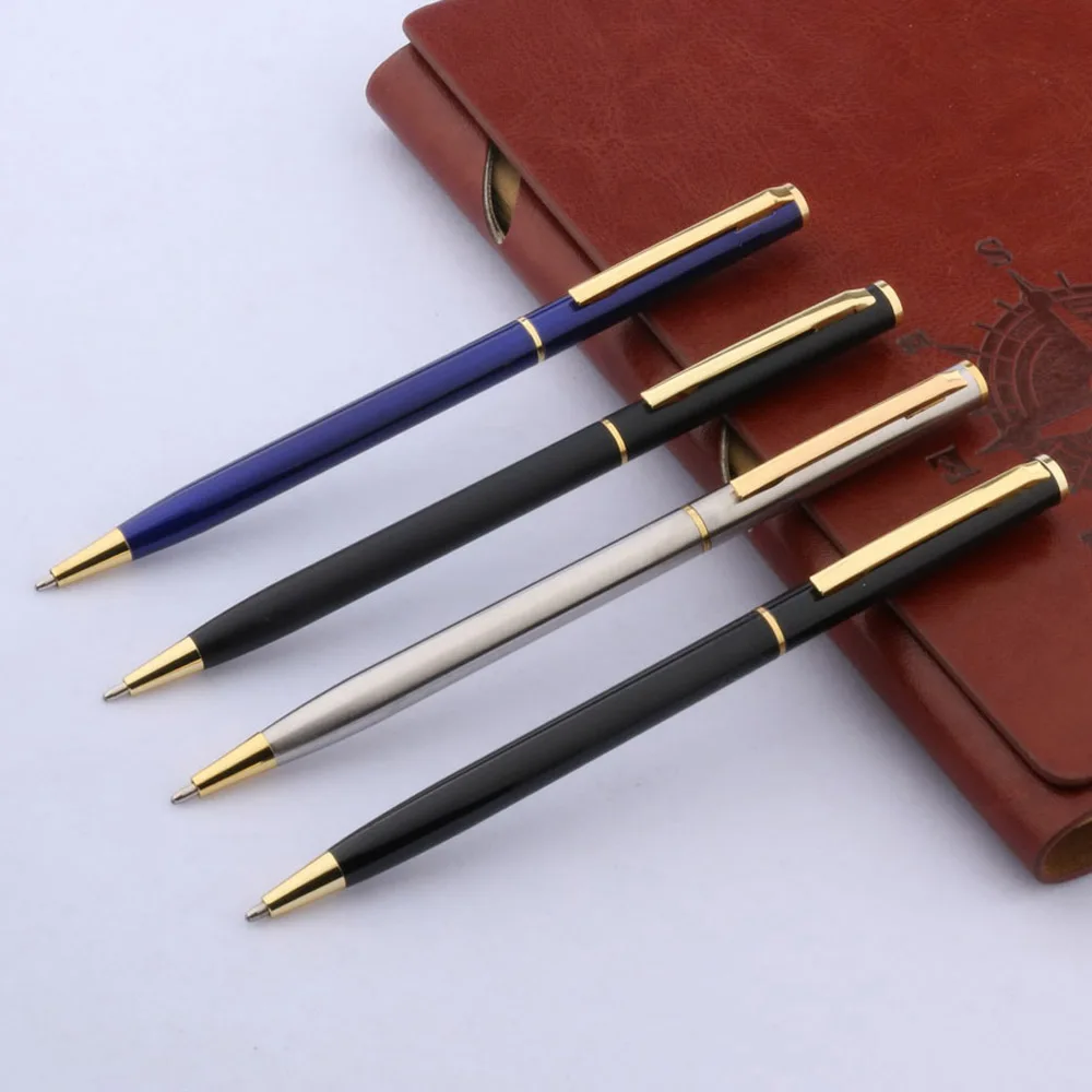 High quality 006 Stainless steel Ballpoint Pen Frosted classical gold signature ink ball point pen Stationery Office supplies