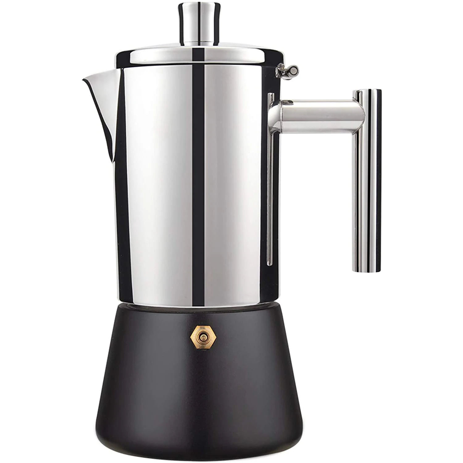 Stainless Steel Stovetop Espresso Maker Moka pot- Cuban Coffee maker Italian Espresso maker for Induction gas or electric stoves