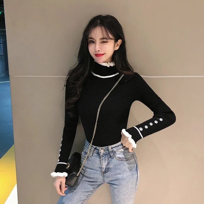 

Women Knit Pullover Sweaters 2019 Sweater Women Winter Fashion Slim Thick Knitted Sweater Loose