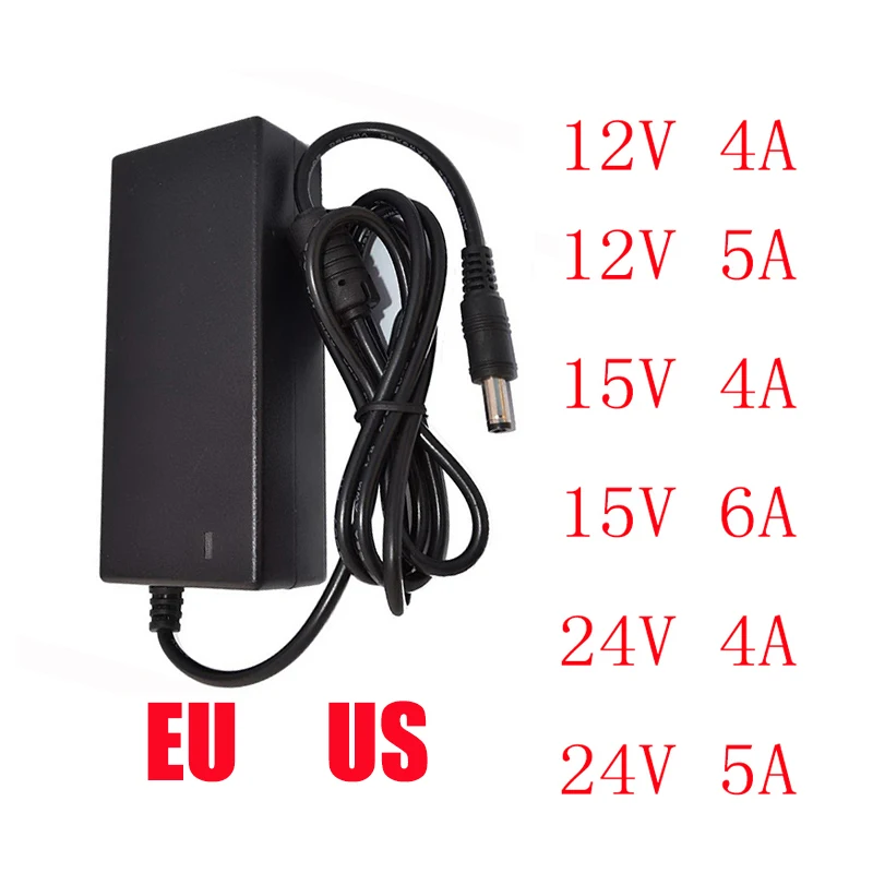 AC 100V-240V DC 12V 15V 24V 4A 5A 6A Switch Power Supply Adaptor Charger for LED ELectric Tool Laptop LED Speaker Monitors