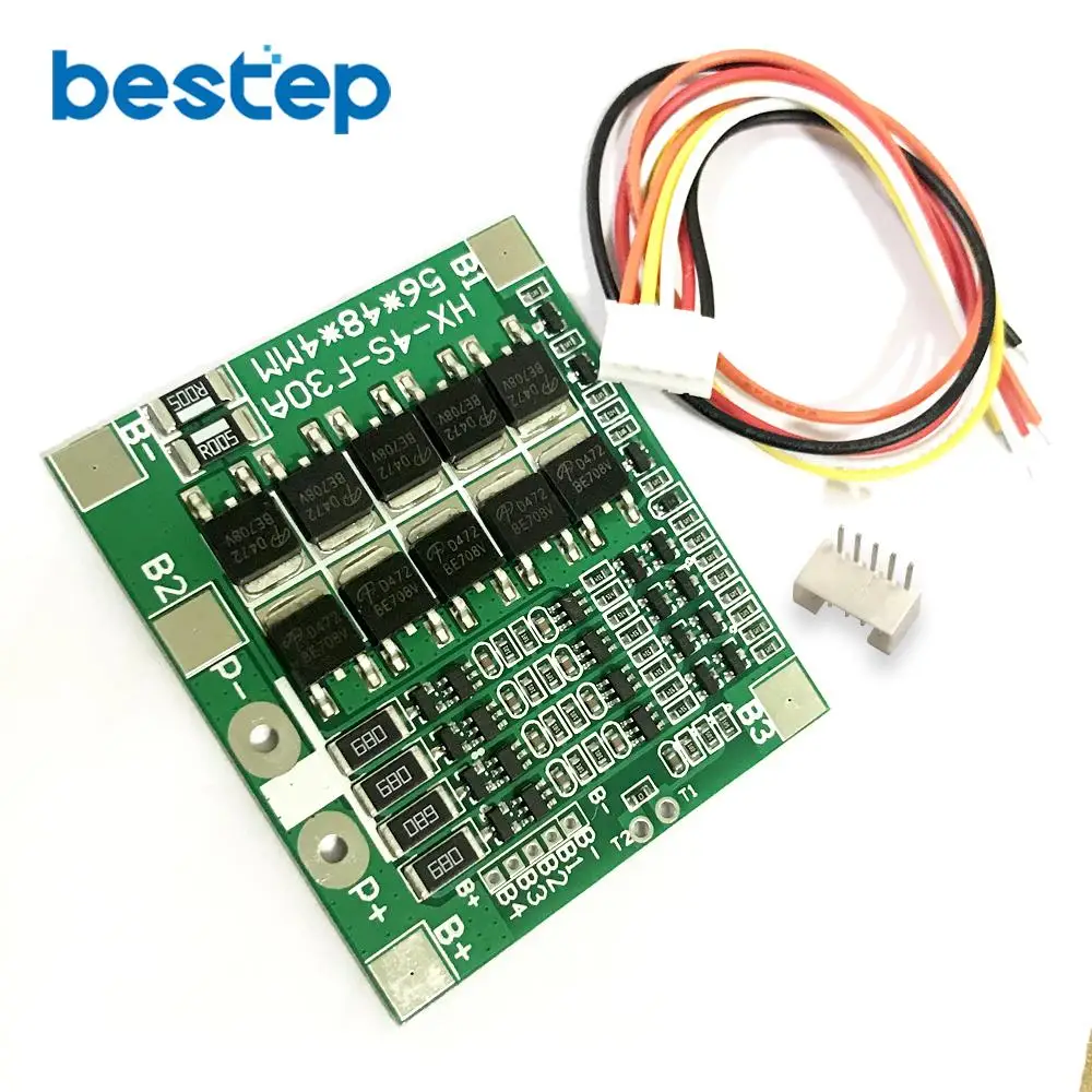 4S 30A 14.8V Li-ion Lithium 18650 Battery BMS Packs PCB Protection Board Balance Integrated Circuits Electronic Module