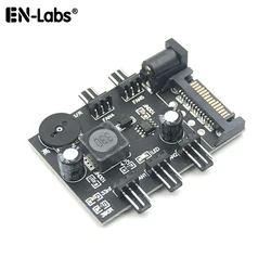 Computer PC Case CPU Cooler 3pin cooling fan speed temperature controller, 3 pin Fan Hub Power Supply Splitter by 4Pin or SATA