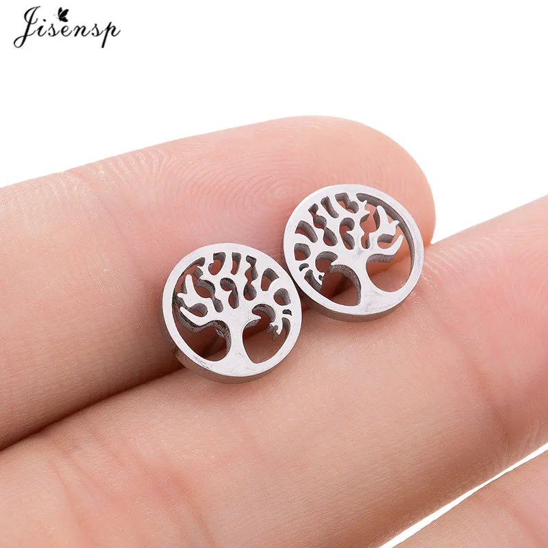 Jisensp Stainless Steel Paw Earing Women Hip Hop Black Geometric Triangle Stud Earrings Trendy Jewelry Best Gift for Friend Girl