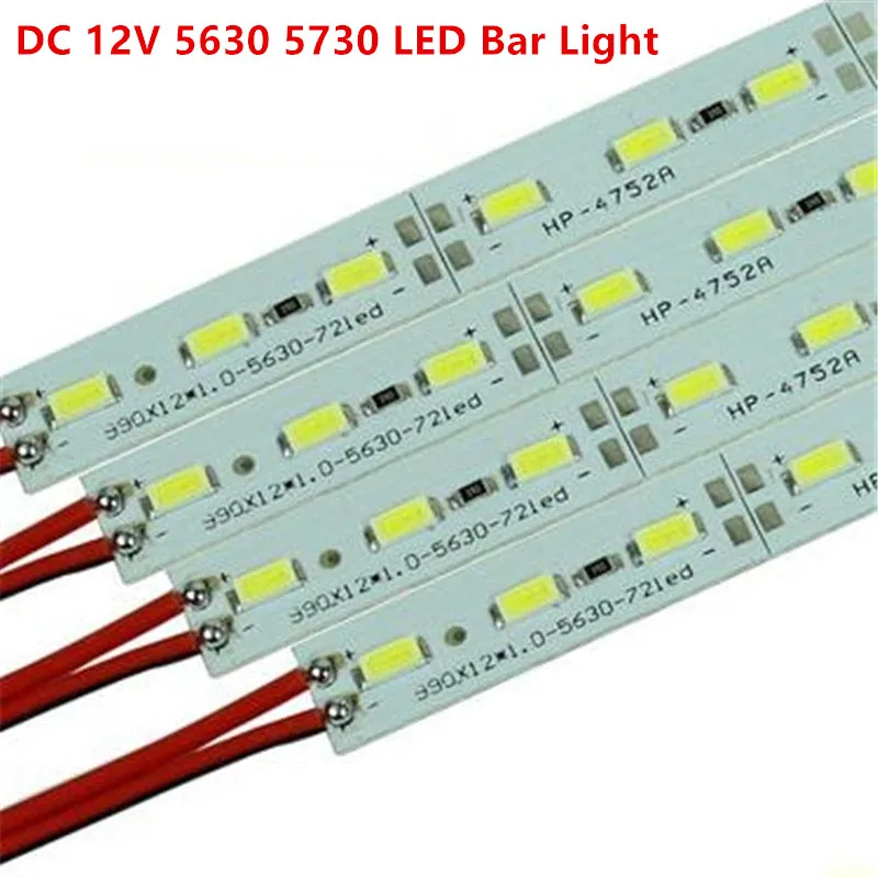 알루미늄 LED 스트립 5730 5630 하드 스트립 라이트, 화이트, 웜 화이트, 레드, 그린, 블루, DC12V, 0.5m, 36LED, 10 개, 50 개