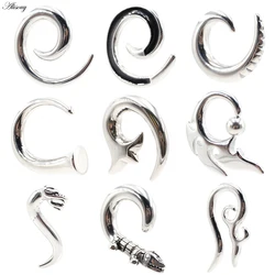 Alisouy 1pc Stainless Steel Animal Spiral Snail Dragon Squid Ear Weights Ear Tunnels Plugs Expander Gauges Body Piercing Jewelry