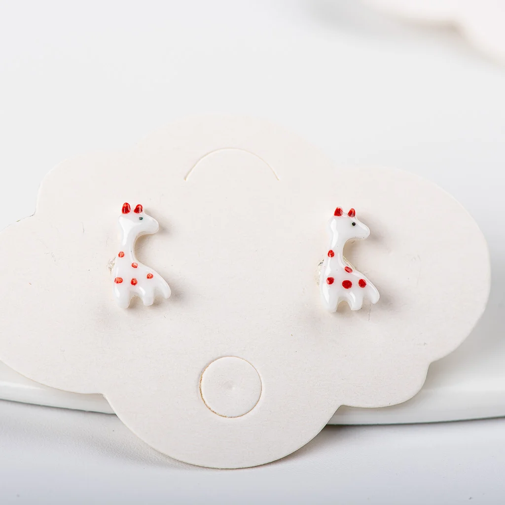 DIY Small Ceramic Stud earrings Flower Geometric Animal Stud Earrings earring for woman jewelry accessories wholesale #LY525