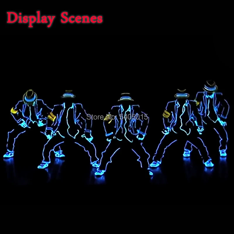 EL Suits New Fashion LED/EL Clothes Luminous Costumes Glow Dance Supplies Light Clothing Men For Holiday DIY Decoration Hot Sale