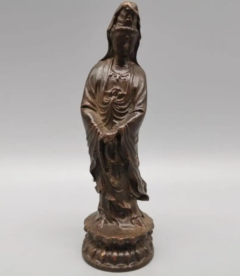 China brass Goddess of mercy bodhisattva small crafts statue