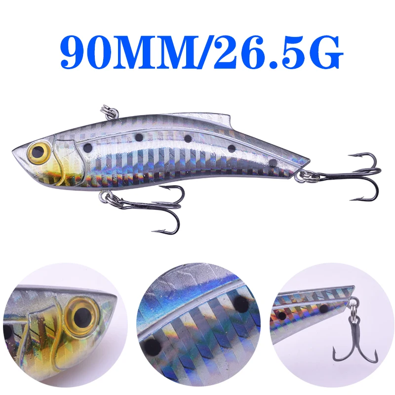 1Pcs VIB Winter Ice Sea Fishing Lures 9cm 26.5g Hard Crankbait Wobblers Artificial 5 Colors Trolling Carp Fishing Accessories