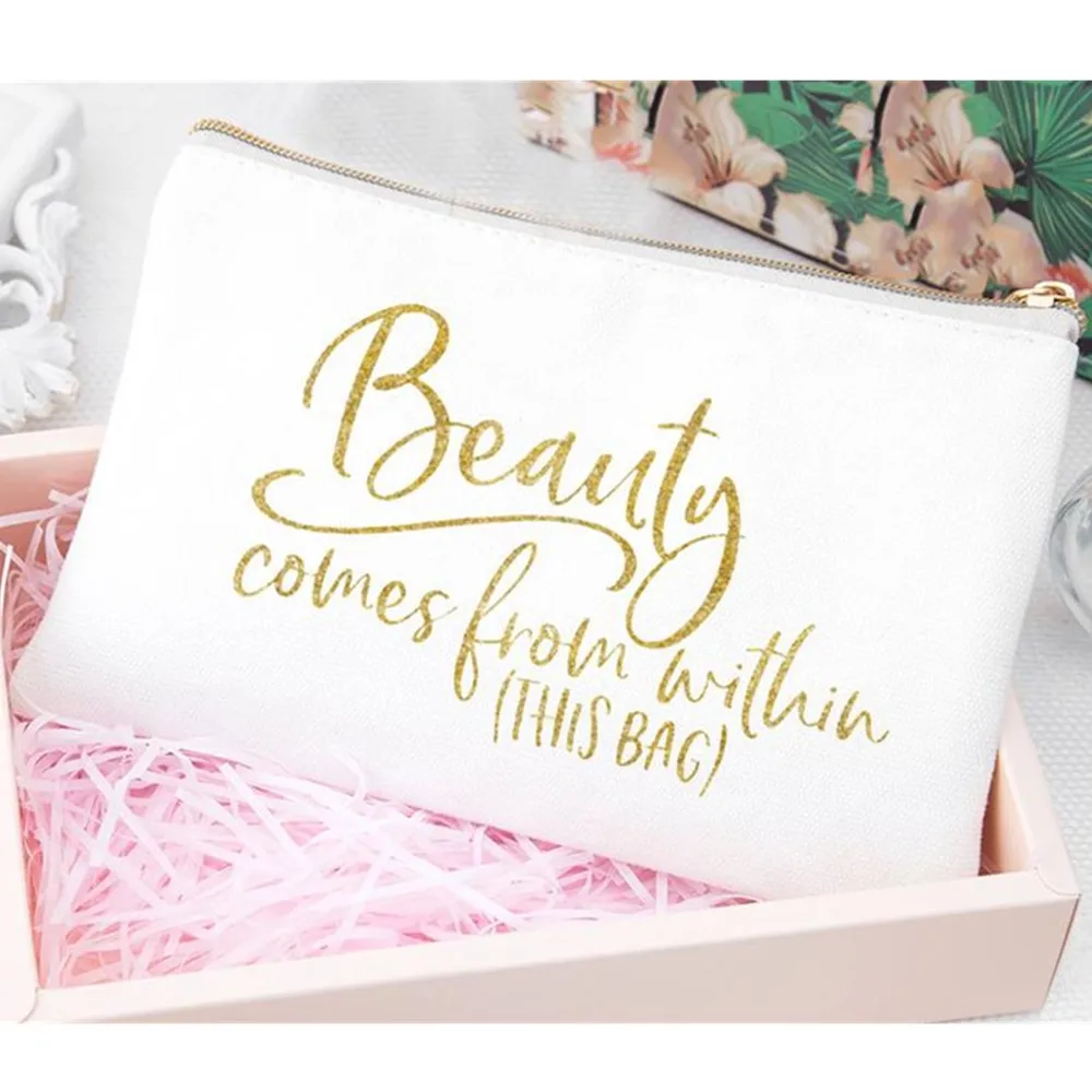 

Personalized Bridesmaid Cosmetic Bag Makeup Bag Bridesmaid Gift Monogram Make up Bag Bridesmaid Proposal Bachelorette Party bag