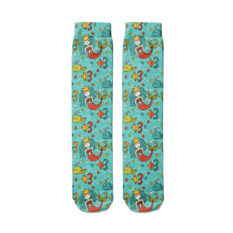 Fashion Cartoon Unicorn Women Cotton Socks Casual Kawaii Autumn High Ankle Female Socks Harajuku Warm Breathable Home Socks