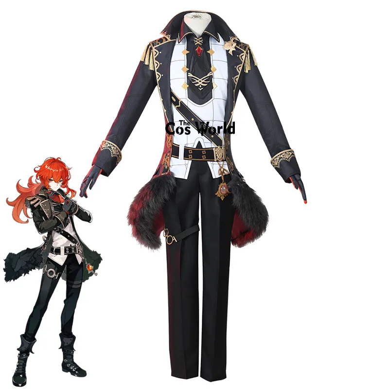 Diluc Ragnvindr Uniform Outfit Games Customize Cosplay Costumes