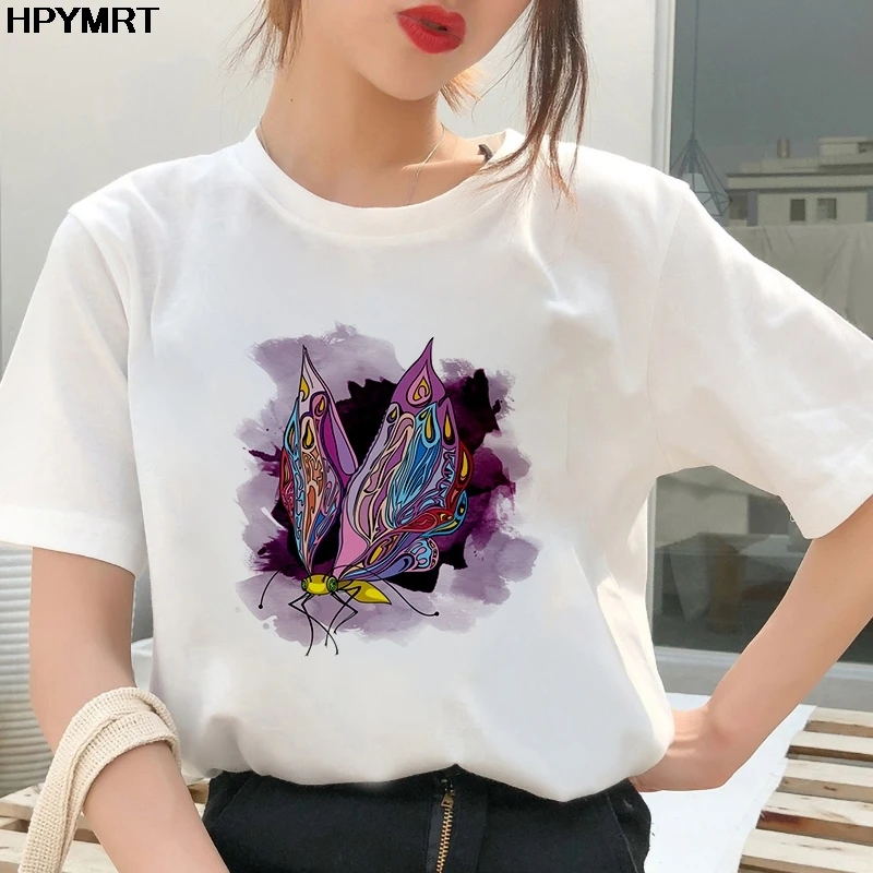 

Красивые насекомые Harajuku забавная графическая Милая футболка женская Kawaii футболка одежда 90s корейский стиль футболка повседневные топы женская футболка