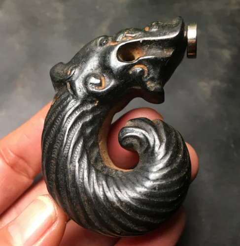 الصينية اليشم ثنائية شيه قلادة ثقافة الجبل الأحمر المغناطيس الأسود محظوظ سحر فنغ شوي تميمة للحماية تصميم اليشم التنين