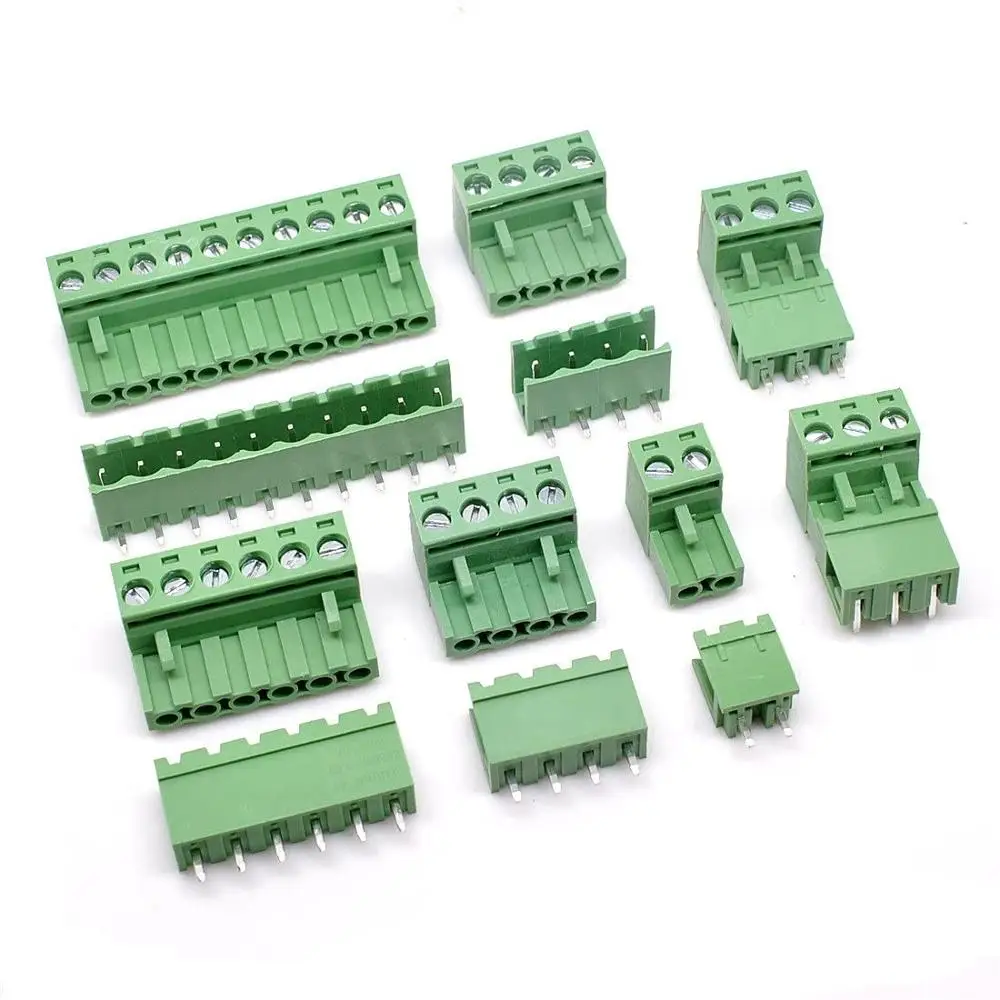 100pcs KF2EDG5.08 2/3/4/5/6/7/8/9/10/12Pin Line Terminal Plug Type 300V 5.08mm Pitch Connector Pcb Screw Terminal Block