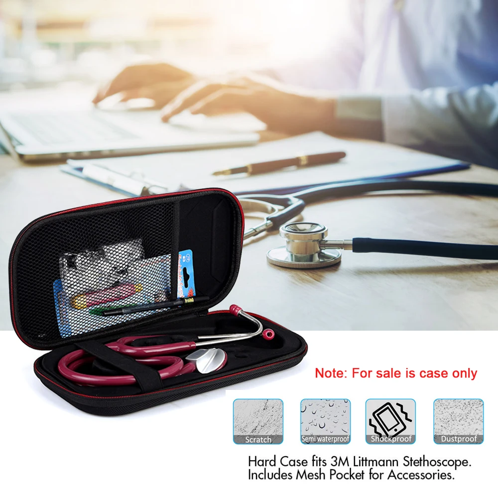 Portable Carrying Stethoscope Storage Case Cover for 3M Littmann Classic III/ Littman Cardiology 4/ MDF/Omron Stethoscope Box
