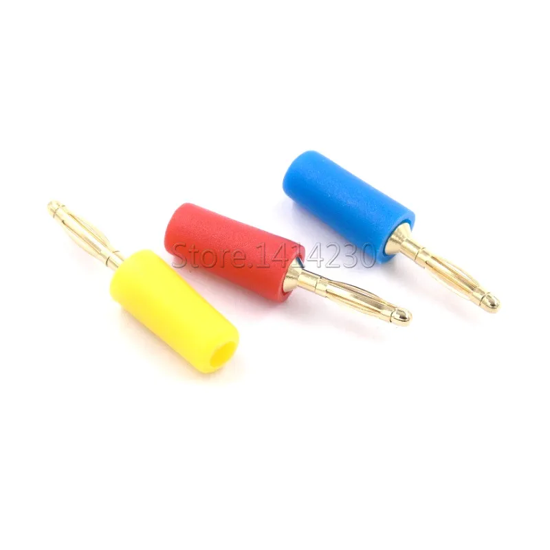 5Pcs/lot Audio Speaker Screw Banana Gold Plate Plugs Connectors mini 2mm Banana Plug For Banana Socket