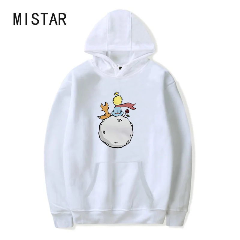 

Little Prince Pattern Sweatshirt Hand-painted Printing Hoodie Women Casual Oversized Tops Long Sleeve Sweatshirt Thick Hoodies