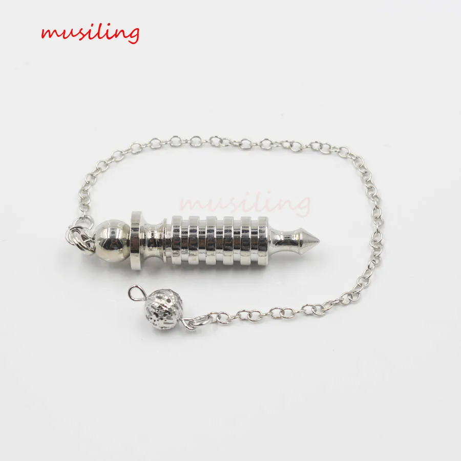 Metal Pendulum Pendulo Radiestesia Pendulums for Dowsing Healing Pyramid Pendant Chain Women Men Spiral Pendule Reiki Amulet