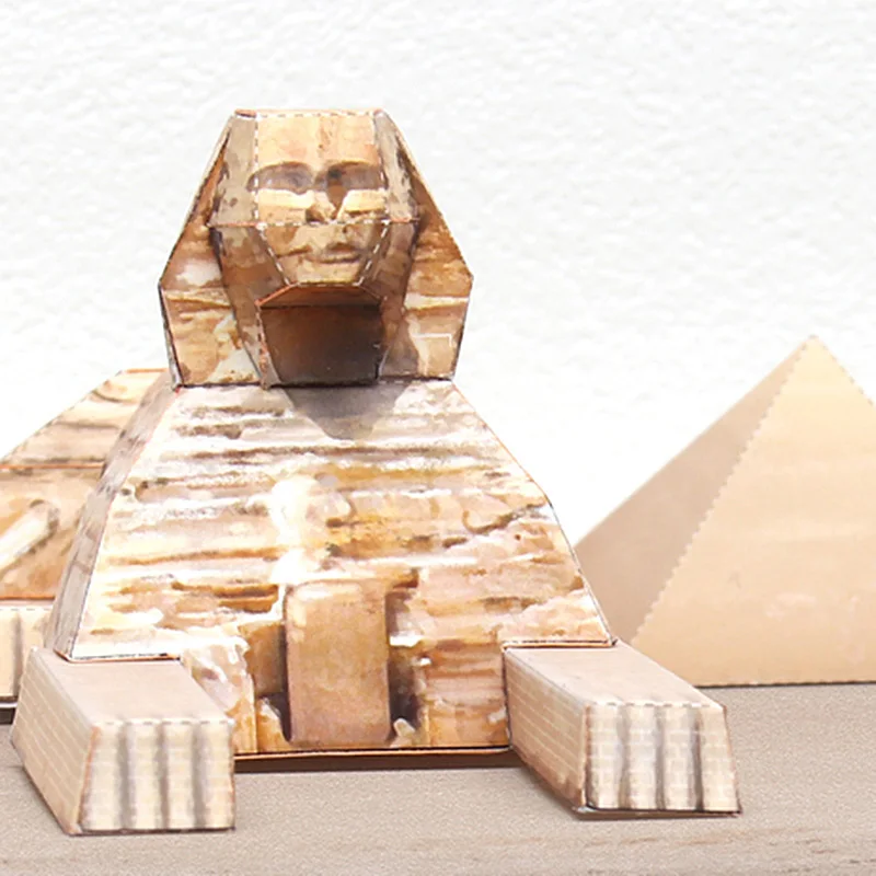 Egypt Sphinx Pyramid Folding Mini 3D Paper Model Papercraft DIY Art Origami Building Kids Adult Handmade Craft Toys QD-124