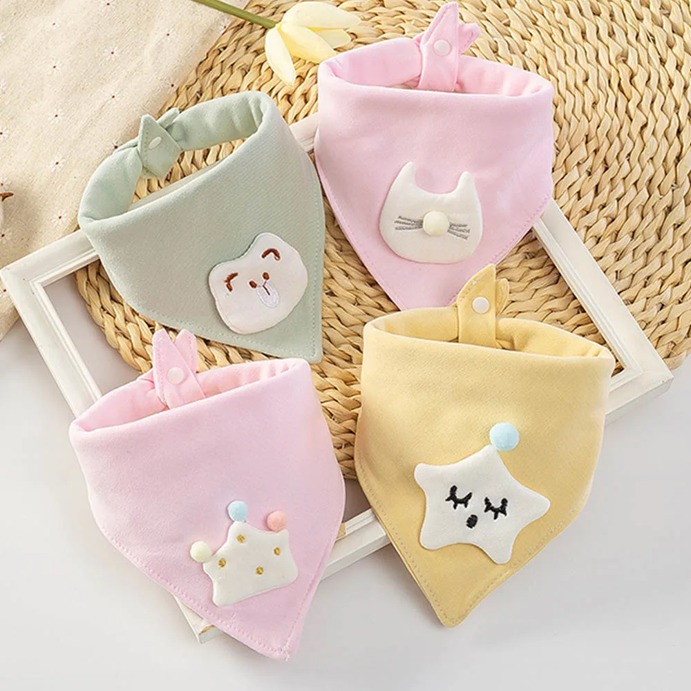 4 Pieces/Lot Baby Bibs Cotton Triangle Infant Feeding Burp Cloth Newborn Accessories Saliva Towel Baby Boy Girl Bandana Bibs image 5