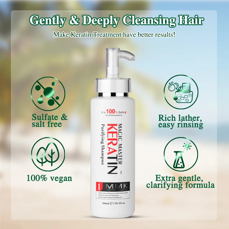 Without Formalin 1000ml Magic Master Keratin Hair Treatment Coconut Smelling+Purifying Shampoo+Argan Oil Set