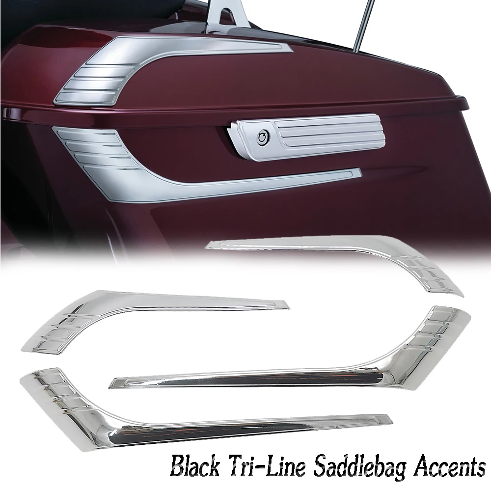 

Tri-Line Saddlebag Lid Accents FOR Electra Road Street Glides Road Kings 2014-2020