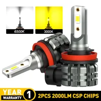 AUXITO 2x H8 H11 H16JP LED Canbus 9006 HB4 9005 HB3 luz antiniebla LED luz de circulación diurna DRL 6500k blanco 3000k amarillo dorado 12V