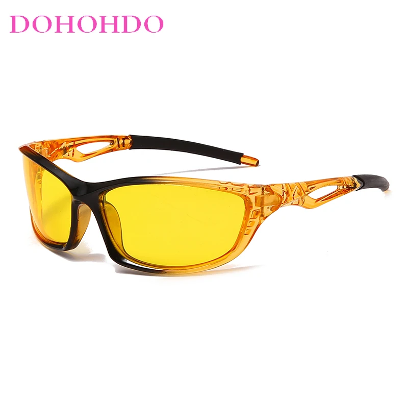 DOHOHDO New Fashion Night Vision Polarized Sunglasses Men Classic Yellow Lens Driving Sun Glasses Male Anti-glare Goggles UV400