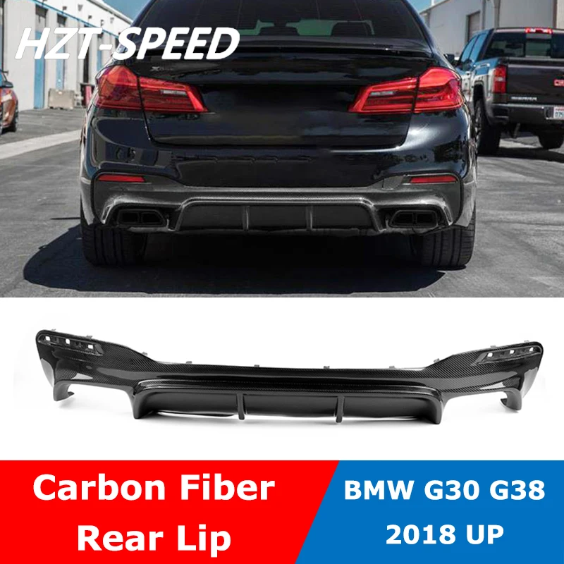 G30 V Type Car Body Kit Carbon Fiber Rear Lip Spoiler Diffuser For BMW 5 Series G38 520 530 540li M-Sporty 2018 Up