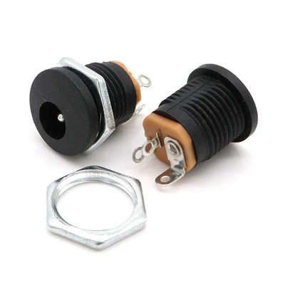 Imagen 2 del producto 10 Uds DC-022 5,5x2,1mm toma de corriente CC conectores de CC agujero redondo tuerca de tornillo interfaz montaje en Panel DC022 5,5-2,1