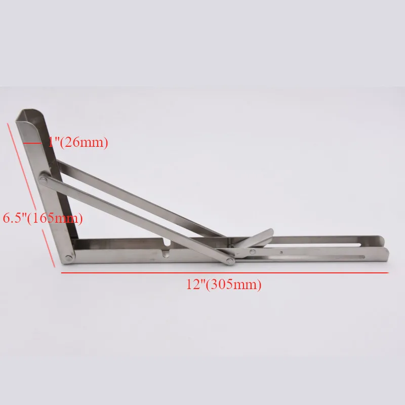 2pcs 12\'\' Table Bracket Stainless Steel Wall Mounted Folding Table Shelf Support Bracket for home marine boat yacht accessories