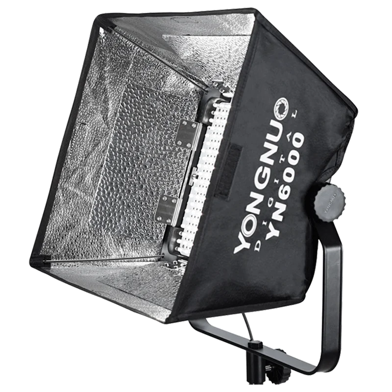 Yongnuo yn6000 pro luz de vídeo led 3200-5500k 50w lâmpada de estúdio de fotografia painel de luz grande com softbox para maquiagem/tiktik/vlog