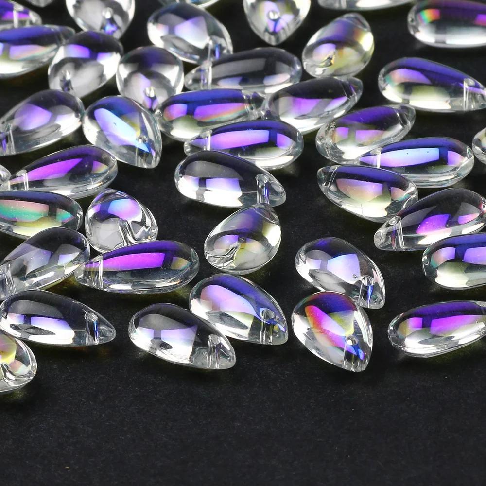 9mm 14mm Water Drop AB Czech Glass Beads Crystal Charms Beads For Jewelry Making Diy Bracelet Necklace Earrings Accessories