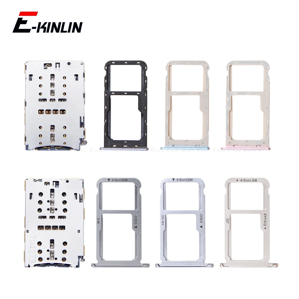 Sim Card Tray Connector Holder Slot Socket Adapter For HuaWei Honor 6A 6X DLI-AL10 AL10A AL10B TL20 Micro SD Reader Container