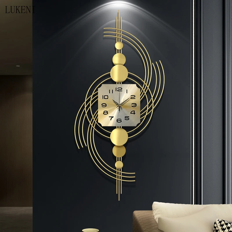 Clocks Wall Clocks Living Room Mute Home Clock Decorations Modern Minimalist Clock Wall Porch Light Luxury Decoration Clocks