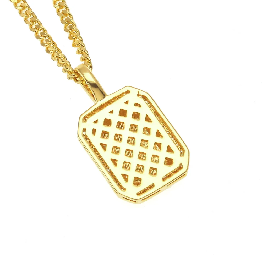 Army Brand Iced Out Bling Bling Brass Pendant&Necklace Mirco Pave Prong Setting for Men Hip Hop Jewelry BP026 view 4