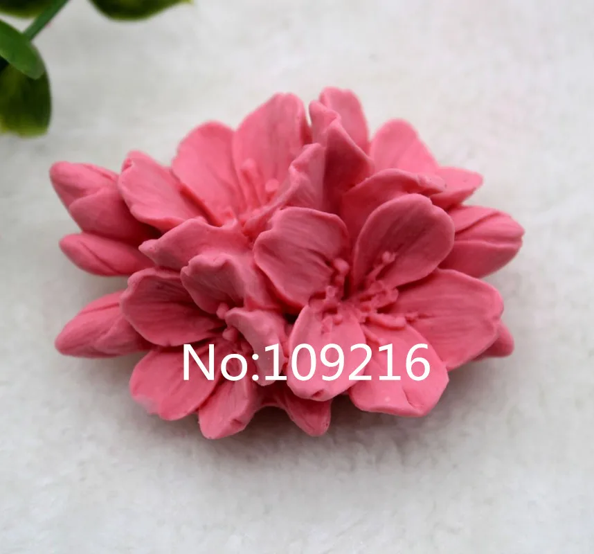 New Product!! 1pcs Cherry Blossom (ZX354) Food Grade Silicone Handmade Soap Mold Crafts DIY Silicone Mould