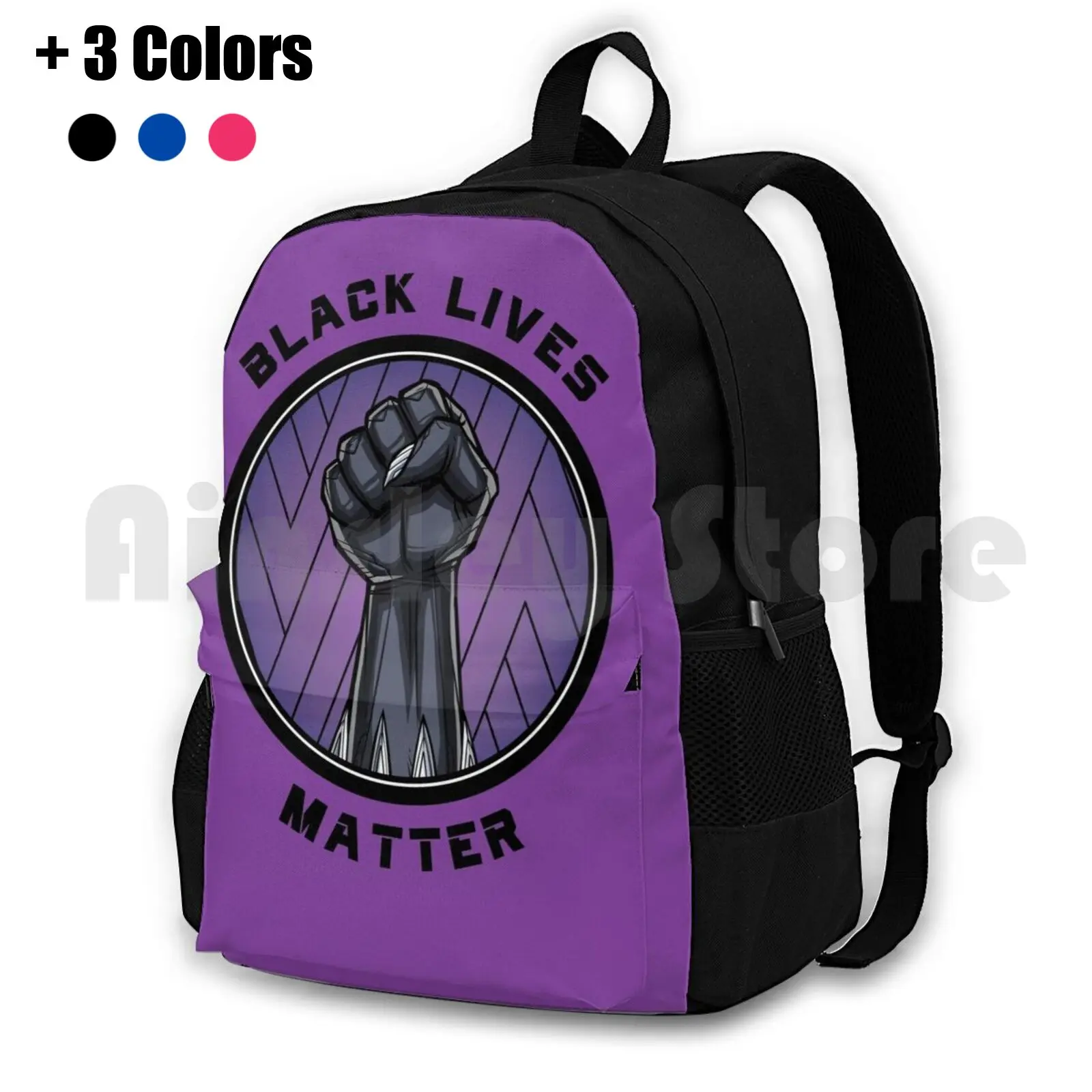 Black Lives Matter-Panther 2 Outdoor Hiking Backpack Waterproof Camping Travel Panther Comics Hero Superhero Wakanda Black