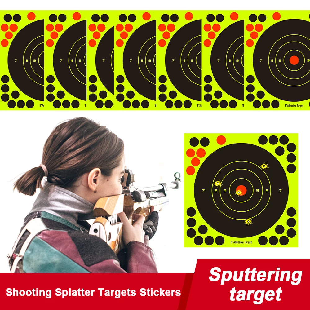 50pcs Color Splash Flower Target 8 Inch Shoot Target Stickers Adhesive Shooting Target For Gun Rifle Pistol Training Accessories